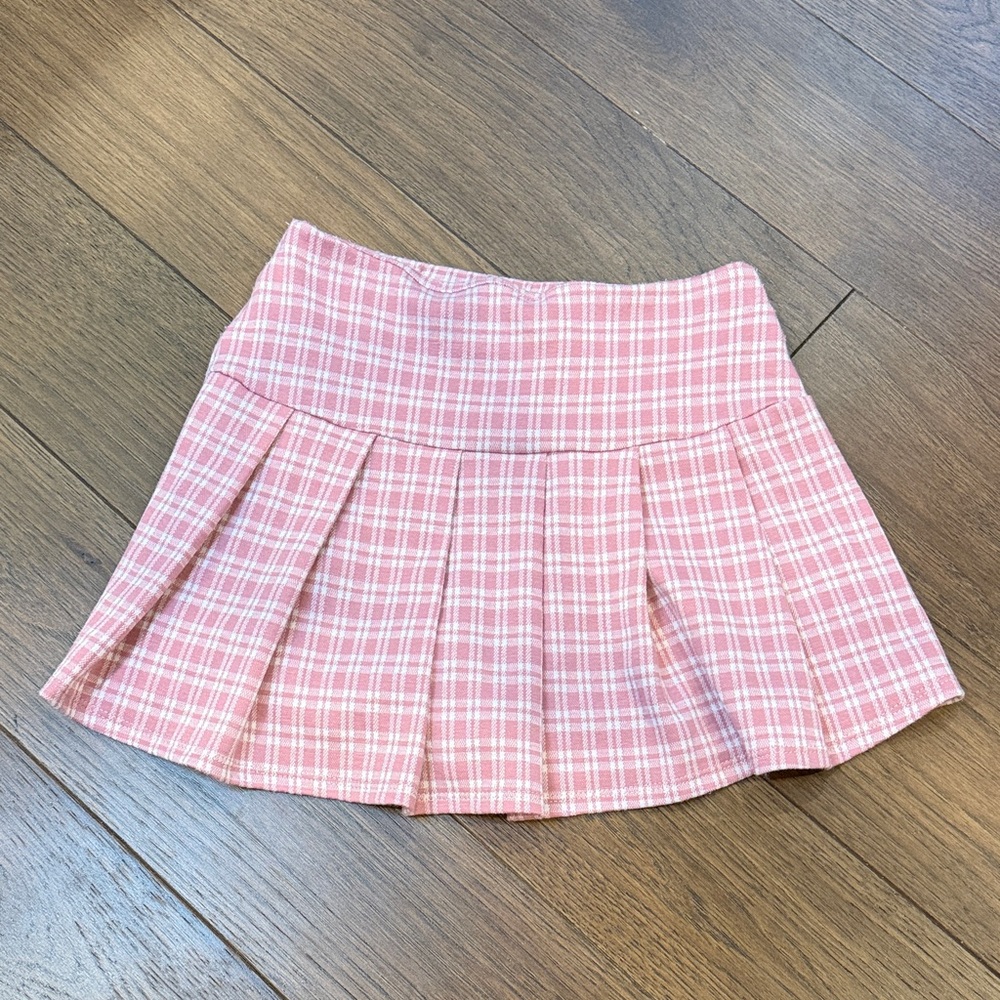 Frankie by Francesca’s Pink Plaid Girls Skirt/Skort Size Small 7/8 C3-036